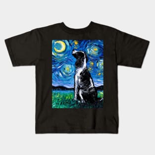 Black and White English Springer Spaniel Night Kids T-Shirt